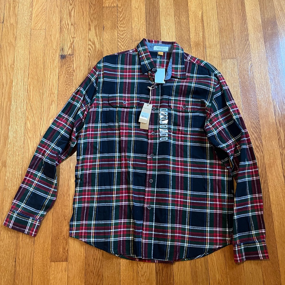 NWT Vintage Taylor Plaid Flannel Shirt Connecticut Original 100% Cotton Large